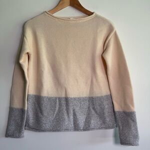 Atheta Beige Gray Brindle Border Wool Blend Sweater size XXS